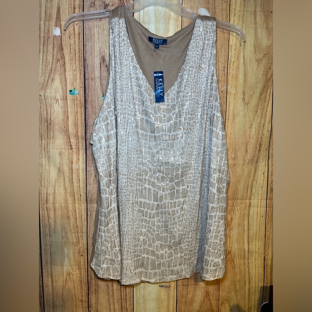 Kelly By Clinton Kelly Size 2X Tank Top Sequined NWT